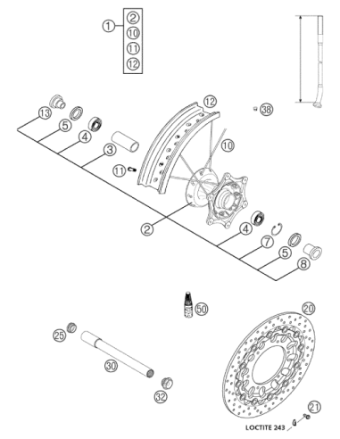 Spindle Screw M24x1,5 Ws=27 03 (KTM/HVA/GG) St:70