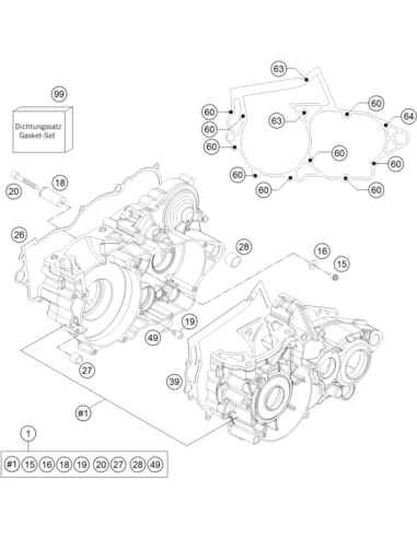 Engine Case Cpl. 250/300 2012 (KTM/HVA/GG)