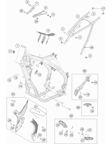 Engine Brace, Right KTM 250 SX (KTM/HVA/GG)