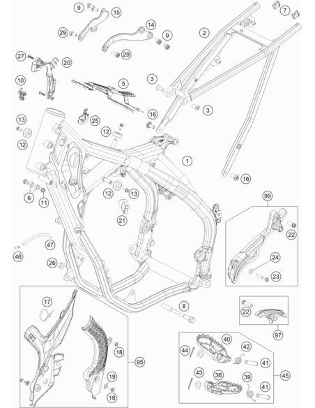 Engine Brace, Right 250/300 TPI (KTM/HVA/GG)