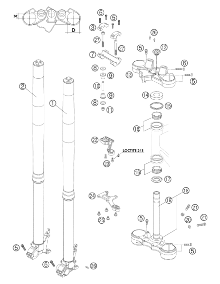 Goma Sujección Antivibración Negra Original KTM/Husqvarna/GasGas