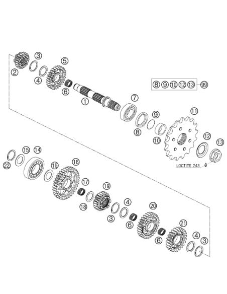 Needle Bearing K22x26x13h (KTM/HVA/GG) St:60