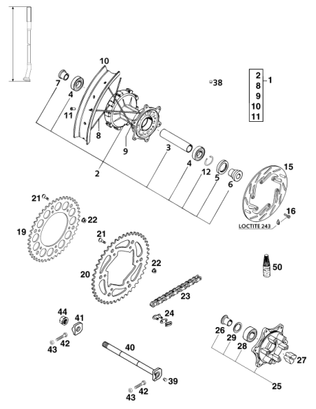Bushing Spacer Tube L=98,3mm (KTM/HVA/GG)