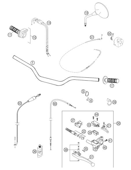 Rear View Mirror, Left/right (KTM/HVA/GG)
