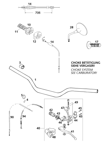 Rear View Mirror, Left/right (KTM/HVA/GG)