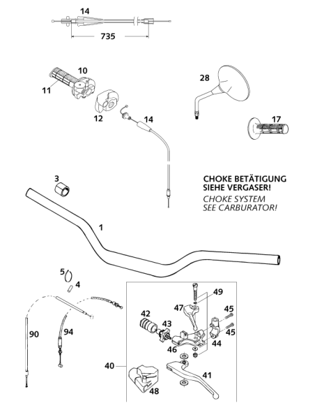Rear View Mirror, Left/right (KTM/HVA/GG)