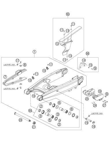 Tornillo Especial M6x16 SW= 8 10.9 (KTM/HVA/GG)