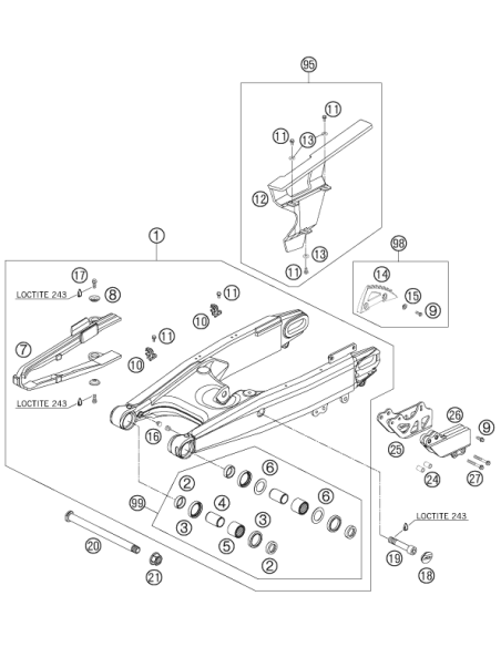 Tornillo Especial M6x16 SW= 8 10.9 (KTM/HVA/GG)