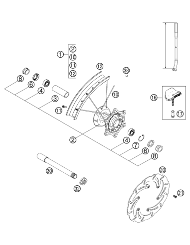 Tuerca Hexagonal M20x1,5 Sw=27 Dcha. (KTM/HVA/GG)