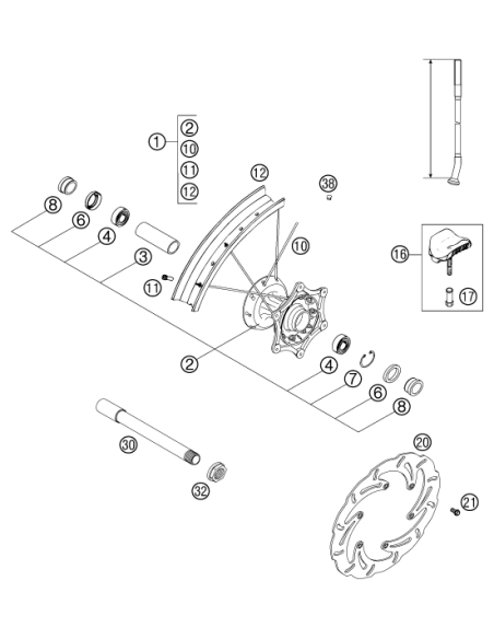 Tuerca Hexagonal M20x1,5 Sw=27 Dcha. (KTM/HVA/GG)