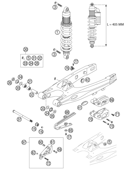 Shim 20x32x1 (KTM/HVA/GG)