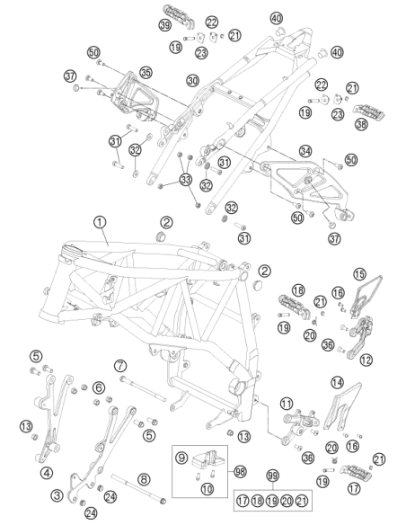 Footrest Bolt, Rear (KTM/HVA/GG)