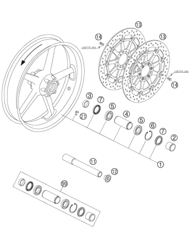 Spacer Bush. FR. Whee R/S 03 (KTM/HVA/GG)