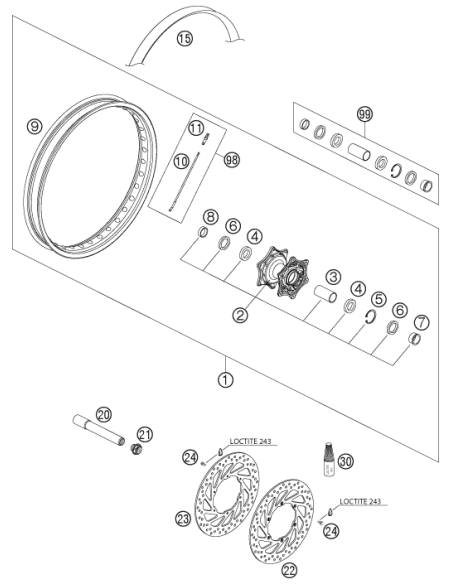 Spacer Bush. FR. Whee R/S 03 (KTM/HVA/GG)