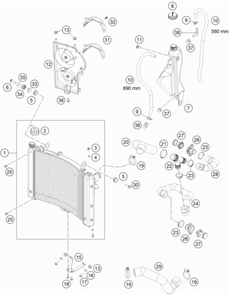 Angle Piece, Reservoir (KTM/HVA/GG)