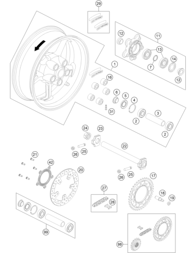 Spacer Bush. Rear Wheel R/S 06 (KTM/HVA/GG)