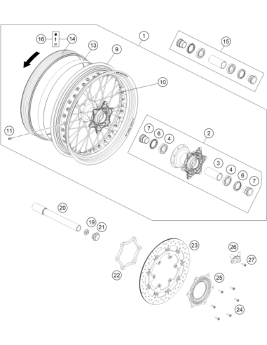 Front Sensor Wheel (KTM/HVA/GG)