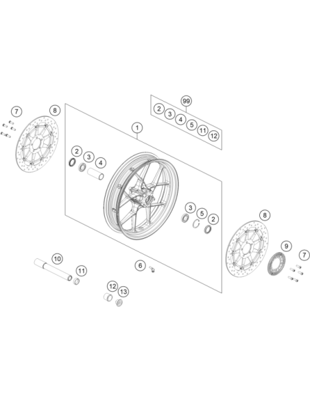 Wheel Spindle, Front (KTM/HVA/GG)