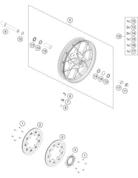 Wheel Spindle, Front (KTM/HVA/GG)
