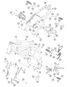 Footrest Front L/S Cpl. 05 (KTM/HVA/GG)