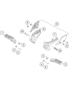Footrest Front L/S Cpl. 05 (KTM/HVA/GG) 2