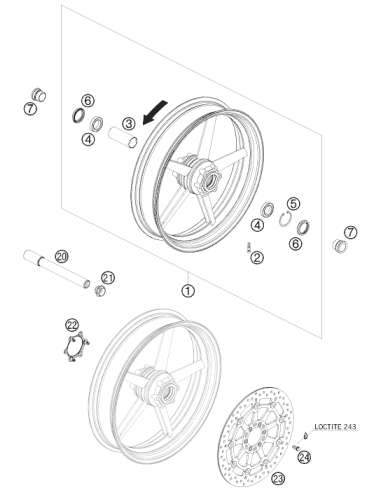 Bearing Spacing Tube, Front (KTM/HVA/GG)