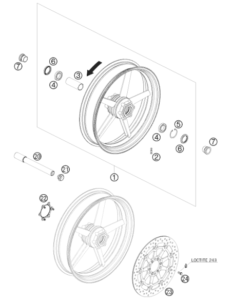 Bearing Spacing Tube, Front (KTM/HVA/GG)