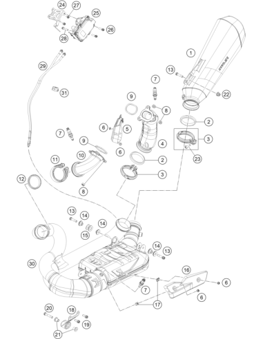 Exhaust Clamp, Tube, 50mm (KTM/HVA/GG) St:70