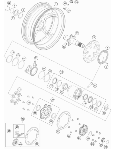 Rear Wheel 6x17 (KTM/HVA/GG)