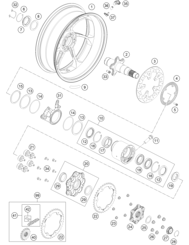 Rear Wheel 6x17 (KTM/HVA/GG)