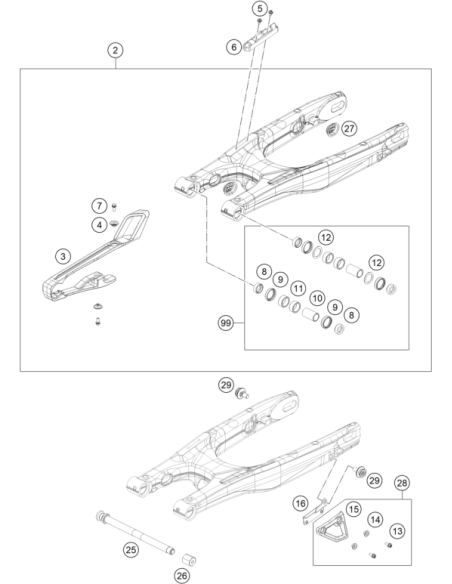 Kit de Diavolos de Aluminio para Soporte Elevador Trasero Original KTM/Husqvarna/GasGas