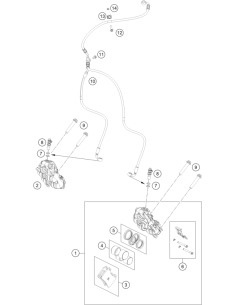Brake Caliper, Front Right (KTM/HVA/GG)