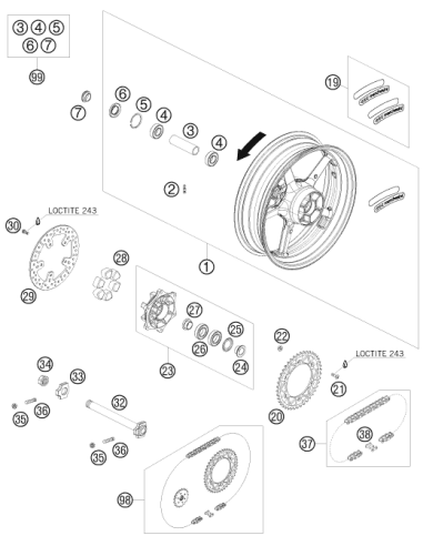 Sprocket Support Cpl. Silver (KTM/HVA/GG)