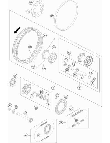 Sprocket 45-t Steel (KTM/HVA/GG)