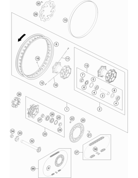 Sprocket 45-t Steel (KTM/HVA/GG)