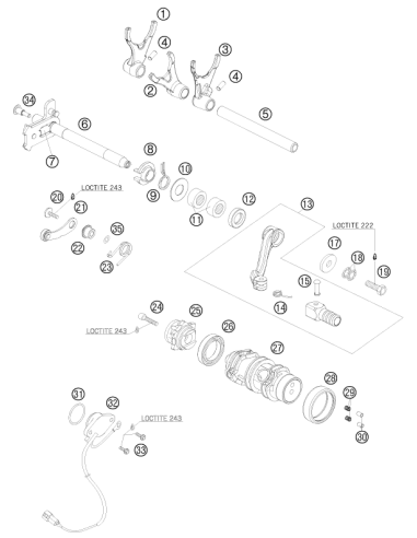 Shift Lever Cpl. 07 (KTM/HVA/GG)