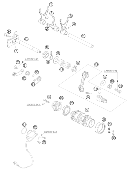 Shift Lever Cpl. 07 (KTM/HVA/GG)