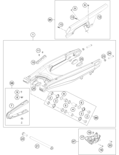 Swingarm Pivot, L=246, M12x1.5 (KTM/HVA/GG)