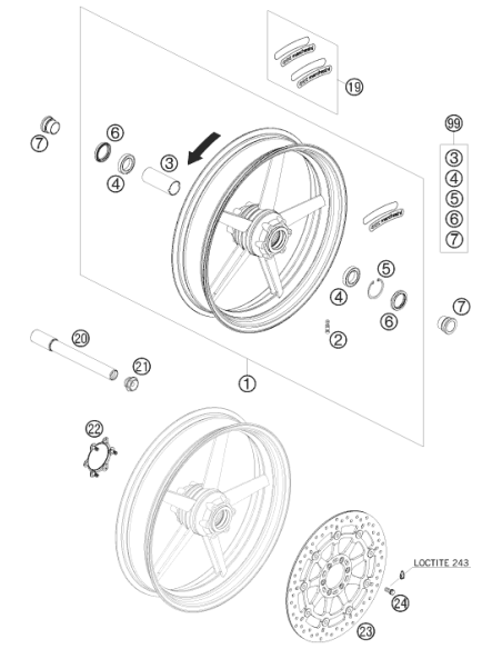 Front Wheel Rep. KIT (KTM/HVA/GG)