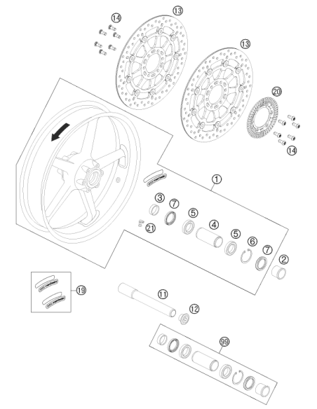 Special Screw M8x25 SL Tx40 (KTM/HVA/GG)