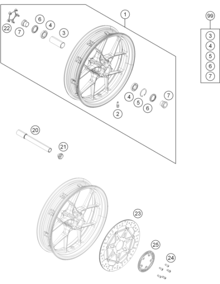Special Screw M8x25 SL Tx40 (KTM/HVA/GG)