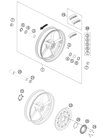 Special Screw M8x25 SL Tx40 (KTM/HVA/GG)
