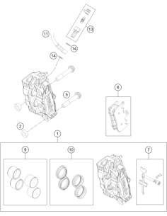 Brake Caliper Without Pads (KTM/HVA/GG)
