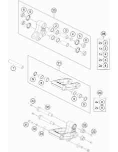 Triangle Lever Rep. KIT Rear (KTM/HVA/GG)