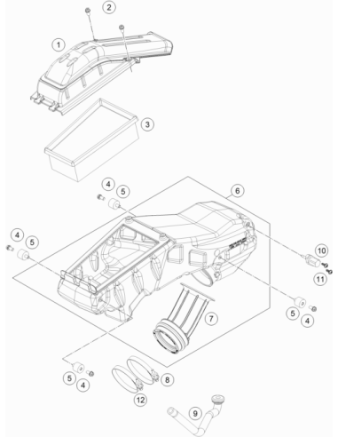 Filter BOX With Intake Flange (KTM/HVA/GG)