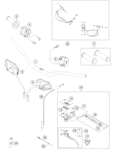 Clamp, Cyl. Pin, O-ring (KTM/HVA/GG) St:50
