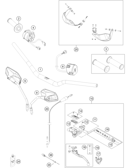 Clamp, Cyl. Pin, O-ring (KTM/HVA/GG) St:50