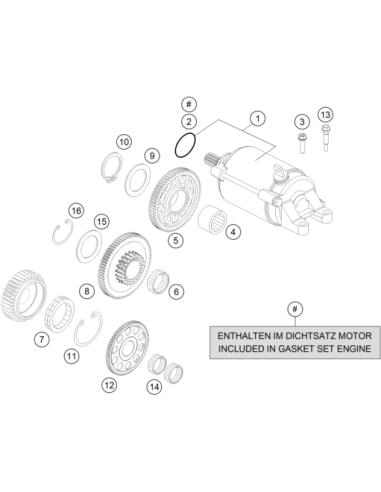 E-starter Engine Cpl. (KTM/HVA/GG) St:70