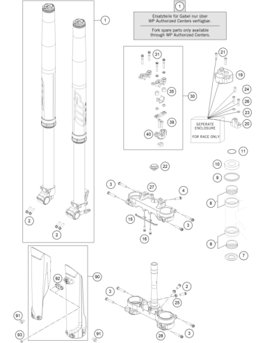 Triple Clamp TOP X=22mm (KTM/HVA/GG)
