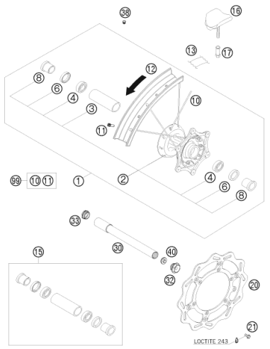 RIM 1,6"x21" Excel SXS 08 (KTM/HVA/GG) St:70